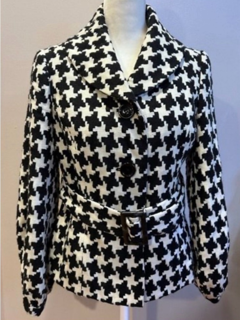 Houndstooth Women's Jacket - Black & White